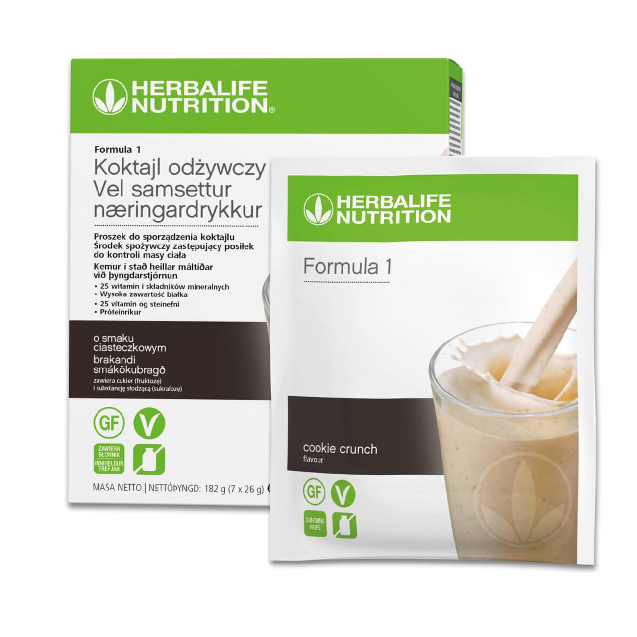 KOKTAJL HERBALIFE CIASTECZKOWY SASZETKI - F1 Koktajl odżywczy o smaku ciasteczkowym 7 saszetek