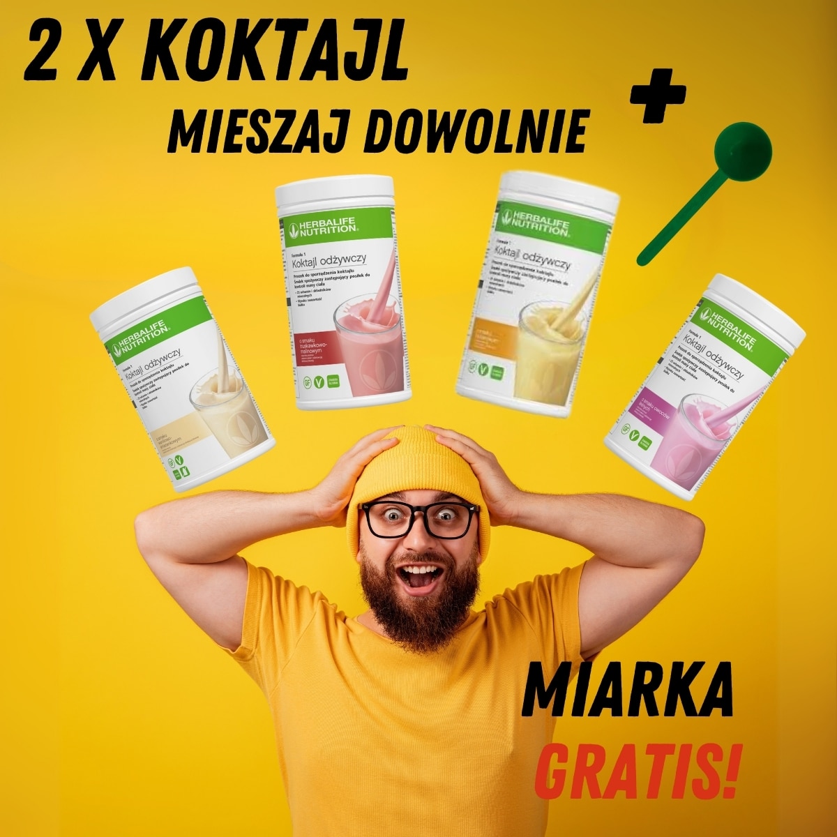 Zestaw 2x Koktajl Herbalife 550 g – Różne Smaki do Wyboru z miarką GRATIS