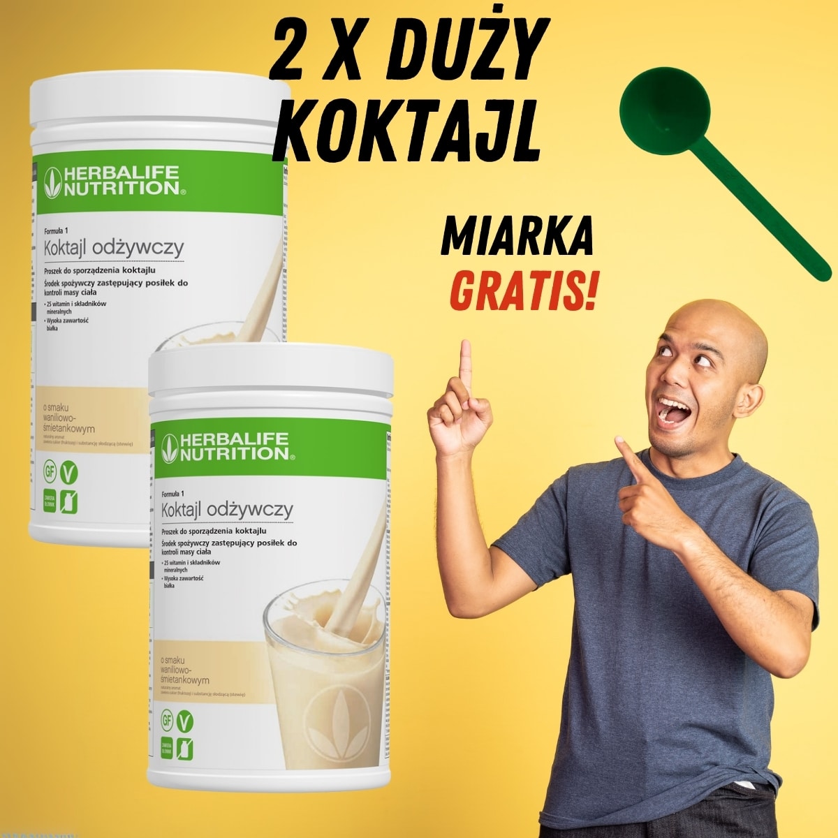 Koktajl Herbalife DUŻY x2 Zestaw z miarką – Odchudzanie i Smukła Sylwetka + miarka GRATIS