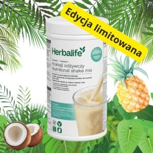 Limitowany proteinowy koktajl Ananas‑Kokos – tropikalny meal replacement, wegański, low calorie